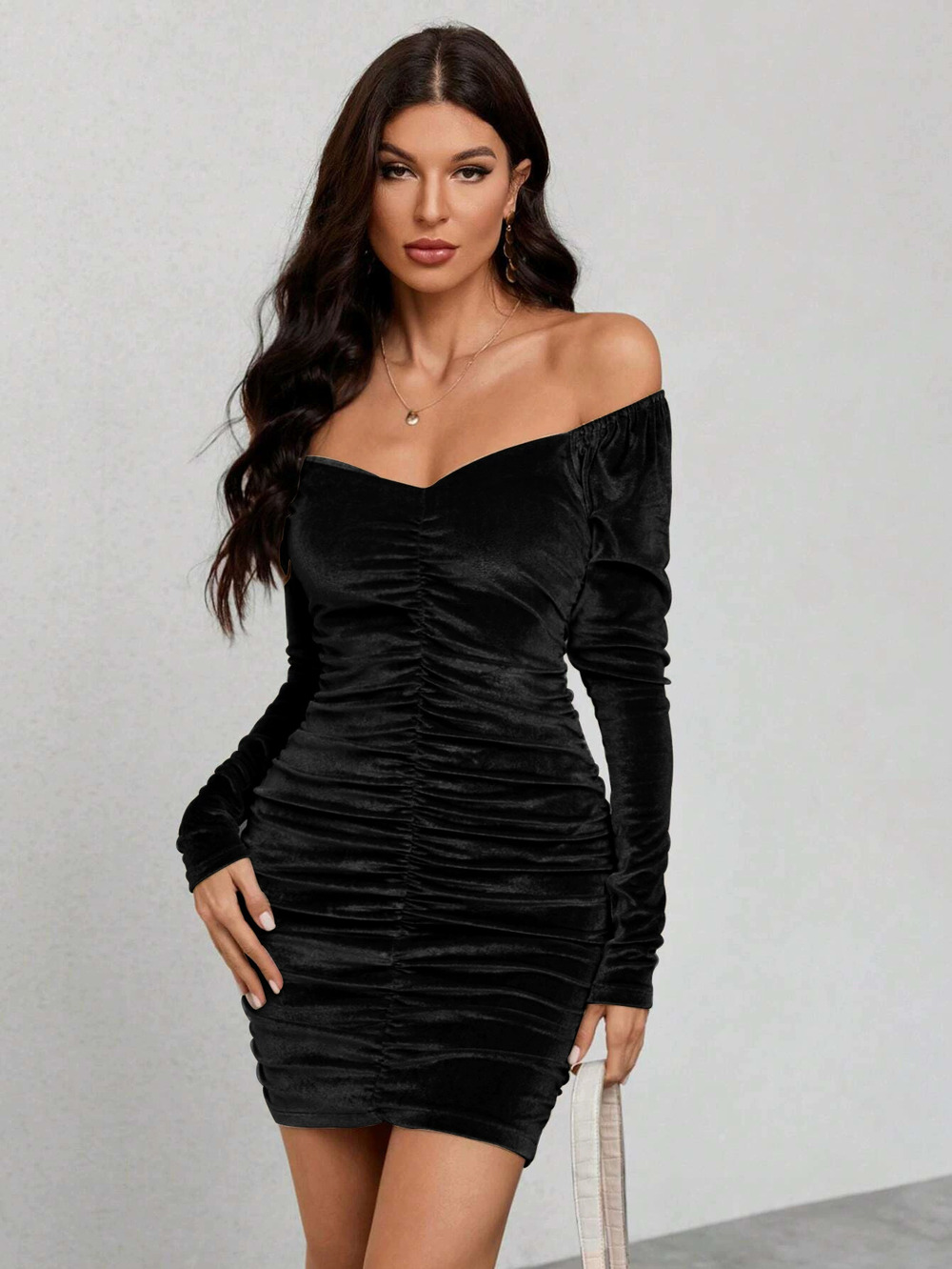 ZARA Spring Summer Sexy Velvet Bodycon Dress
